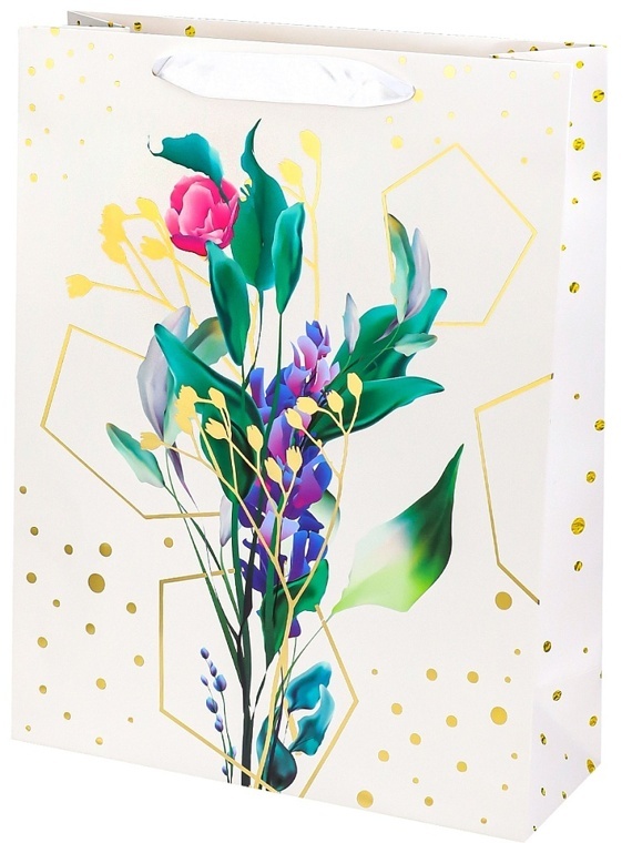 ППК-3694/Dream cards Пакет подар. с мат.лам.и золотис.тисн.26*32*10см(L), Цветочный дар, 210г/58 №1( ППК-3694/Dream cards Пакет подар. с мат.лам.и золотис.тисн.26*32*10см(L), Цветочный дар, 210г/58 №1(