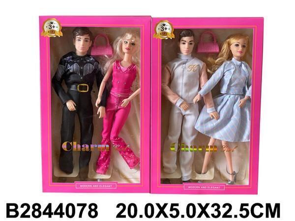 2844078/Набор "Счастливая семья", 2 куклы (ручки, ножки на шарнирах), 2 вида в ассортименте, в/к/12