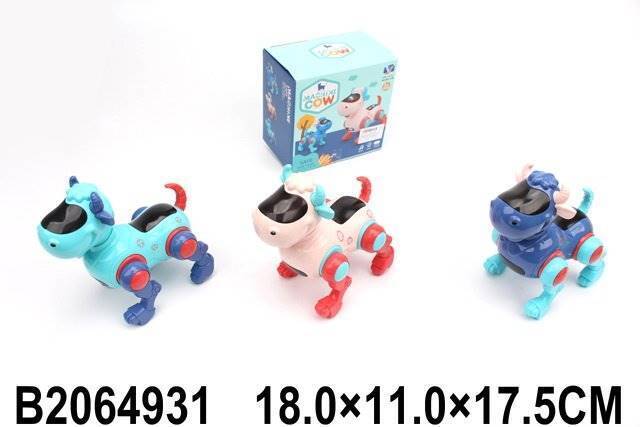 2064931/Коровка на бат., свет. и звук. эффекты, цвет в ассорт., в/к 18*11*17,5 см./12 №1(1)