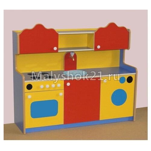 Игровая мебель Кухня прямая 2.из ЛДСП Бук или Цветного,Кромка,Кант ПВХ.Разм:1300х400х1100 №1(1)
