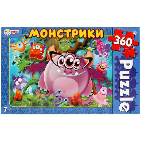 311061/Монстрики. Пазлы классические в коробке.  Пазл 360 деталей. Умные игры/1 №1(1)